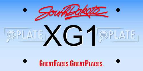 XG1 South Dakota License Plate
