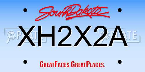 XH2X2A South Dakota License Plate