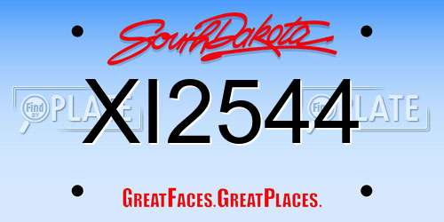 XI2544 South Dakota License Plate
