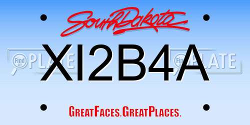 XI2B4A South Dakota License Plate