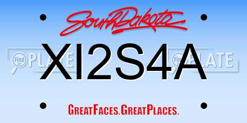XI2S4A South Dakota License Plate