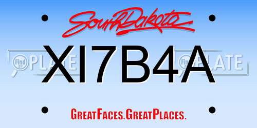 XI7B4A South Dakota License Plate