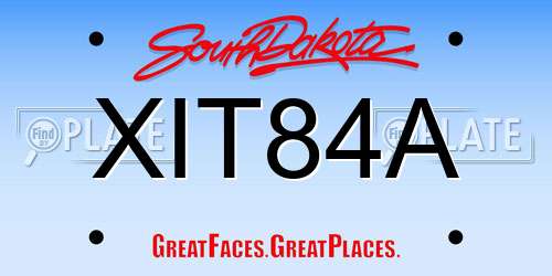 XIT84A South Dakota License Plate