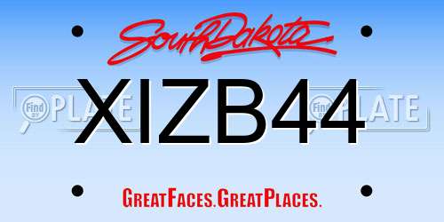 XIZB44 South Dakota License Plate