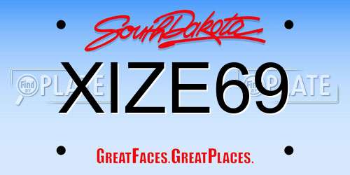 XIZE69 South Dakota License Plate
