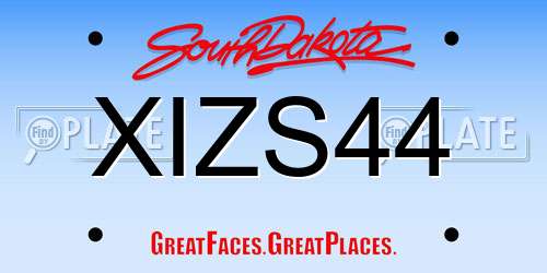 XIZS44 South Dakota License Plate