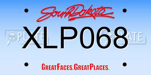 XLP068 South Dakota License Plate