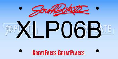 XLP06B South Dakota License Plate