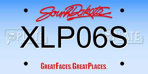 XLP06S South Dakota License Plate