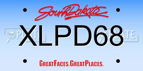 XLPD68 South Dakota License Plate
