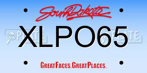 XLPO65 South Dakota License Plate