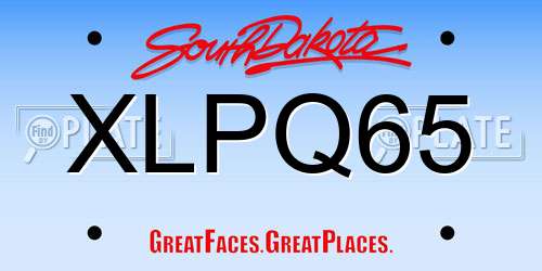 XLPQ65 South Dakota License Plate