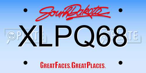 XLPQ68 South Dakota License Plate