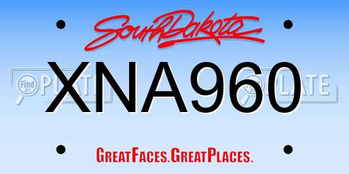 XNA960 South Dakota License Plate
