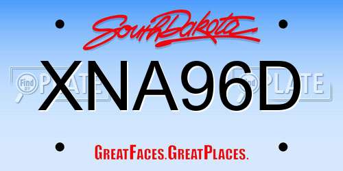 XNA96D South Dakota License Plate