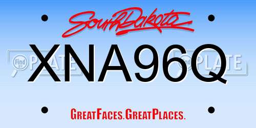 XNA96Q South Dakota License Plate