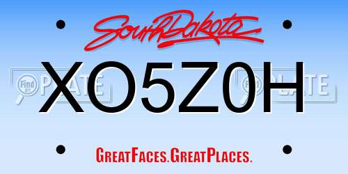 XO5Z0H South Dakota License Plate