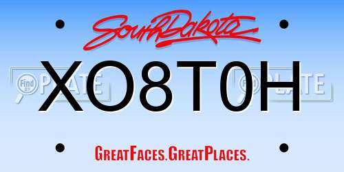 XO8T0H South Dakota License Plate