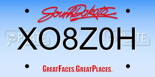 XO8Z0H South Dakota License Plate