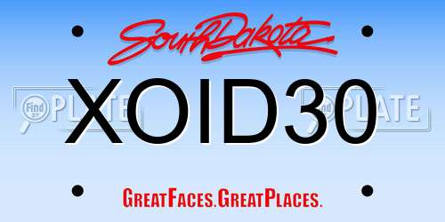 XOID30 South Dakota License Plate