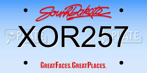 XOR257 South Dakota License Plate