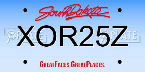 XOR25Z South Dakota License Plate