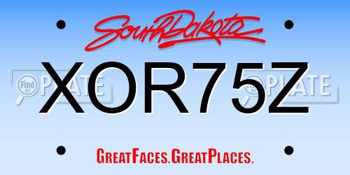 XOR75Z South Dakota License Plate