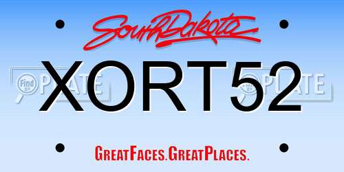 XORT52 South Dakota License Plate