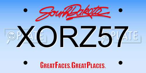 XORZ57 South Dakota License Plate
