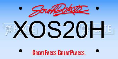 XOS20H South Dakota License Plate