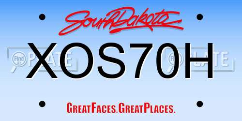 XOS70H South Dakota License Plate