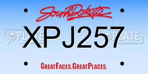 XPJ257 South Dakota License Plate
