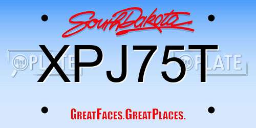 XPJ75T South Dakota License Plate