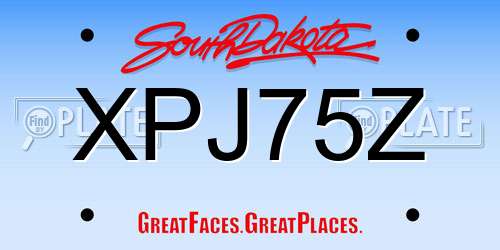 XPJ75Z South Dakota License Plate