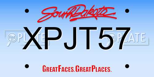 XPJT57 South Dakota License Plate
