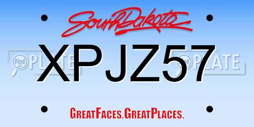XPJZ57 South Dakota License Plate