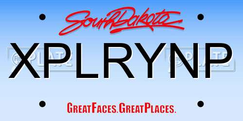 XPLRYNP South Dakota License Plate