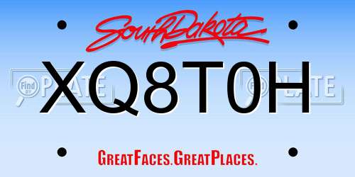 XQ8T0H South Dakota License Plate