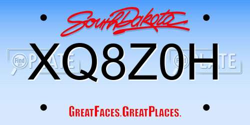XQ8Z0H South Dakota License Plate