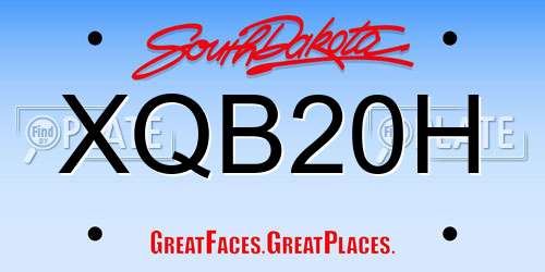 XQB20H South Dakota License Plate