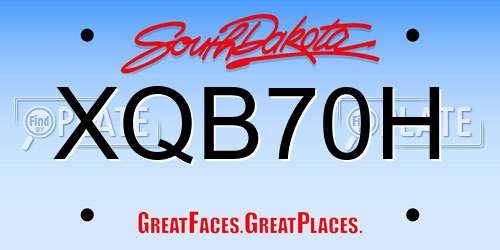 XQB70H South Dakota License Plate
