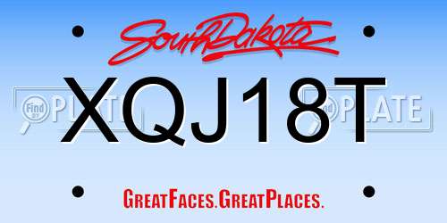 XQJ18T South Dakota License Plate