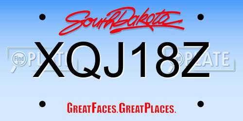 XQJ18Z South Dakota License Plate
