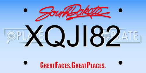 XQJI82 South Dakota License Plate