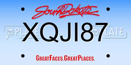 XQJI87 South Dakota License Plate