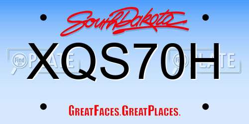 XQS70H South Dakota License Plate