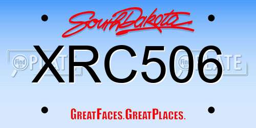 XRC506 South Dakota License Plate