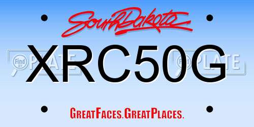 XRC50G South Dakota License Plate