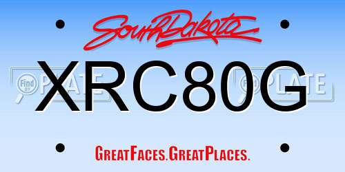 XRC80G South Dakota License Plate