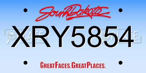 XRY5854 South Dakota License Plate